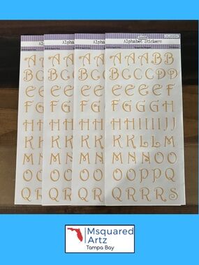 ColorBok Alphabet Stickers Lot of 4 Orange Letter Sheets 3/4 Inch Scrapbook